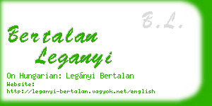 bertalan leganyi business card
